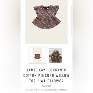 Jamie Kay Organic Pincord Willow Top